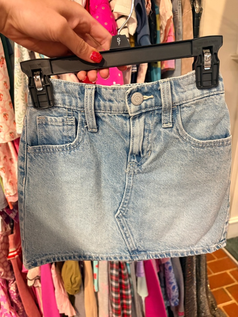 Old Navy Light Blue Denim Skirt for Girls
